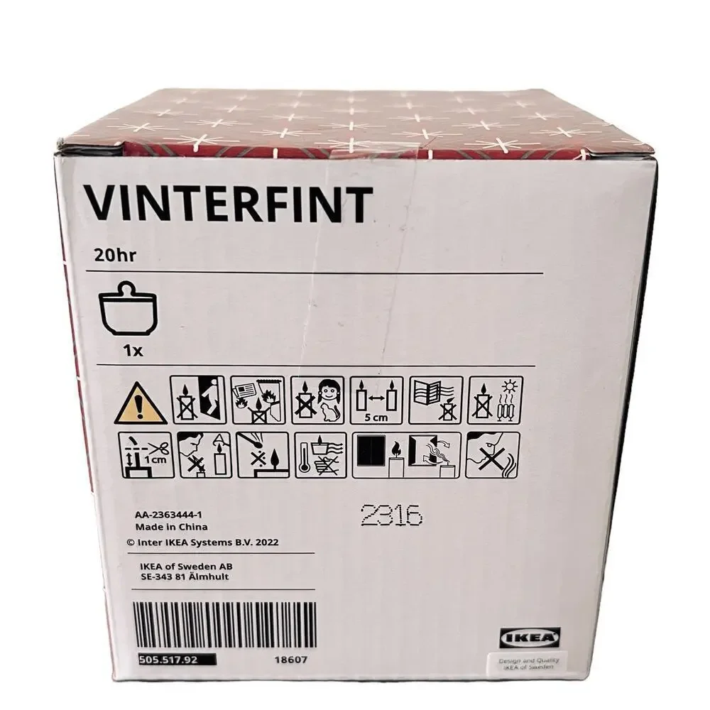 IKEA VINTERFINT Red Scented Cinnamon & Sugar Candle in Glass (Set of 2)